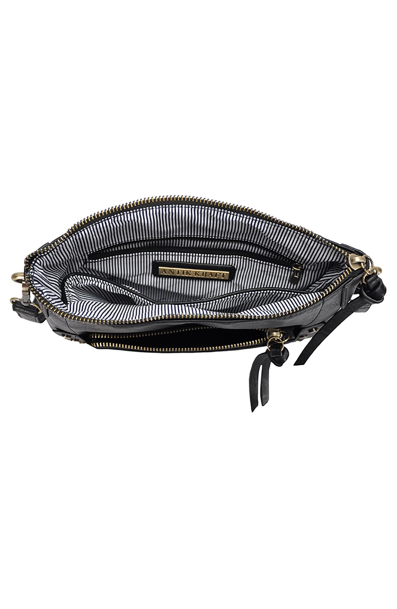 Antik Kraft Studded Faux Leather Crossbody Bag, Alternate, color, 