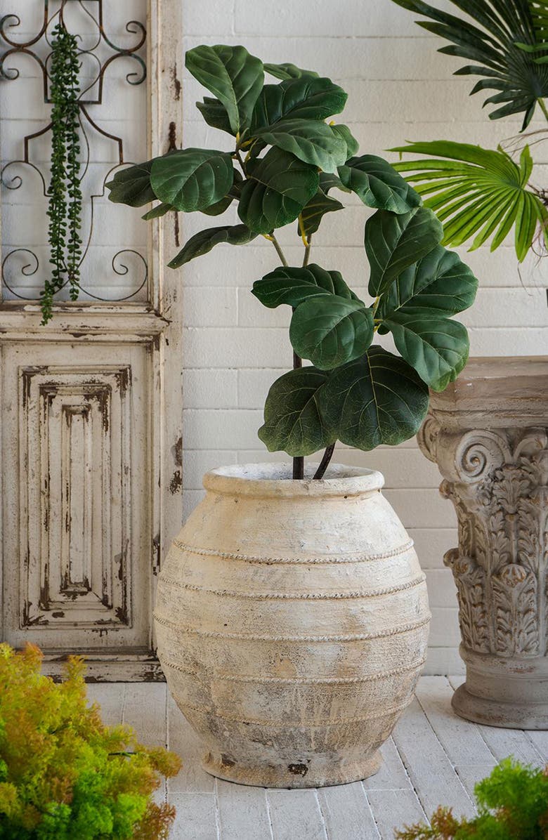 A & B Home Round Flower Pot, Alternate, color, White