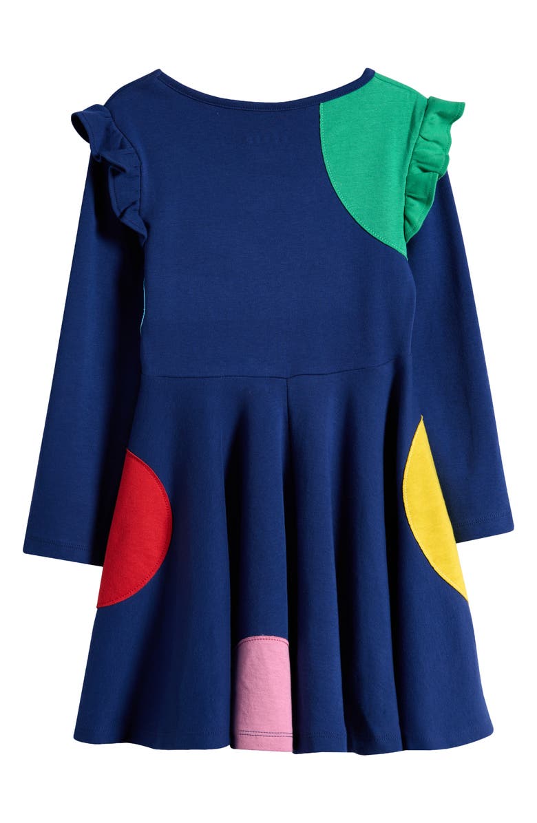 Mini Boden Kids' Mabel Polka Dot Long Sleeve Cotton Twirly Dress, Alternate, color,