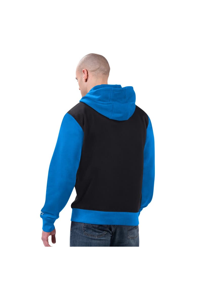 Men's Starter Black/Blue Detroit Lions Thursday Night Gridiron Full-Zip Hoodie, Alternate, color, Black