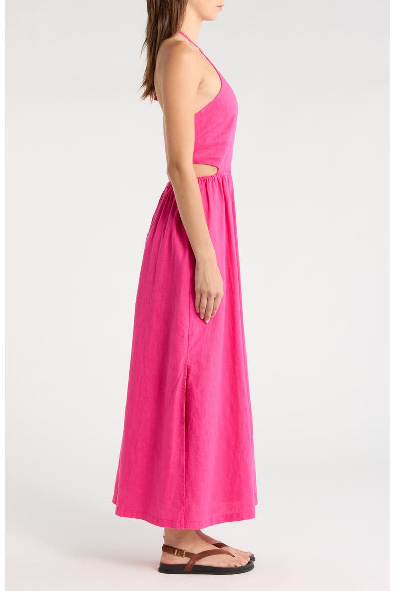 SoftWash Linen Halter Dress, Alternate, color, PINK GLOW