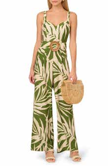 Adrianna Papell Print Sleeveless Wide Leg Jumpsuit