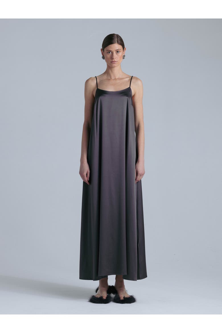 Aphrodite Sleeveless Silk Maxi Dress, Main, color, Magic Grey