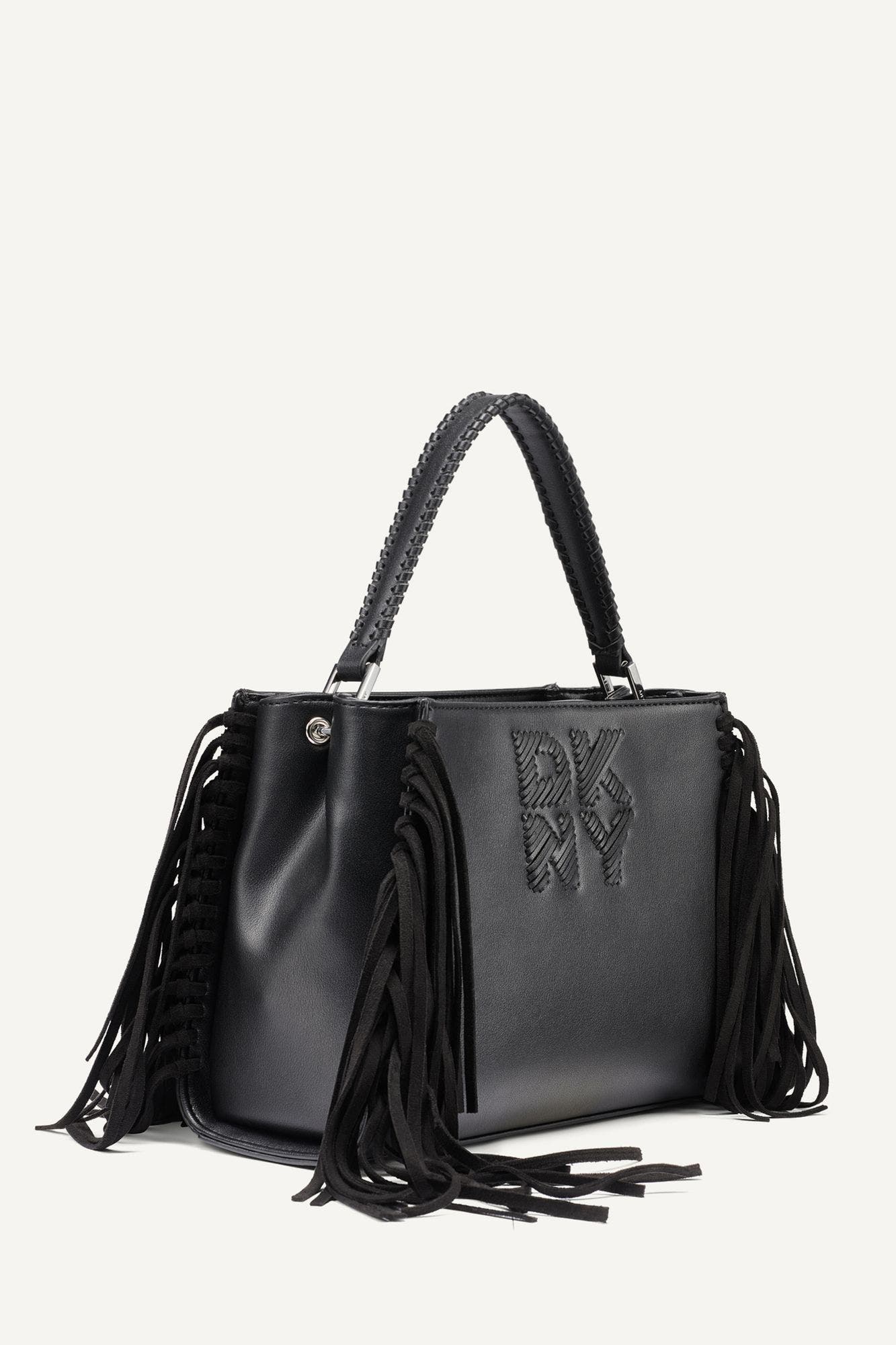 Foster Medium Satchel, Alternate, color, Black/Silver