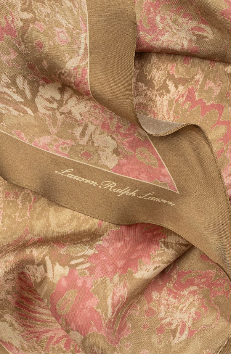 Lauren Ralph Lauren Floral Silk Large Diamond Scarf, Alternate, color,