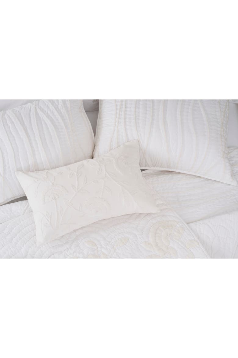 Runa Botanical Flowers Cotton Blend White Mini Spring Accent Pillow 14" x 22", Alternate, color, White