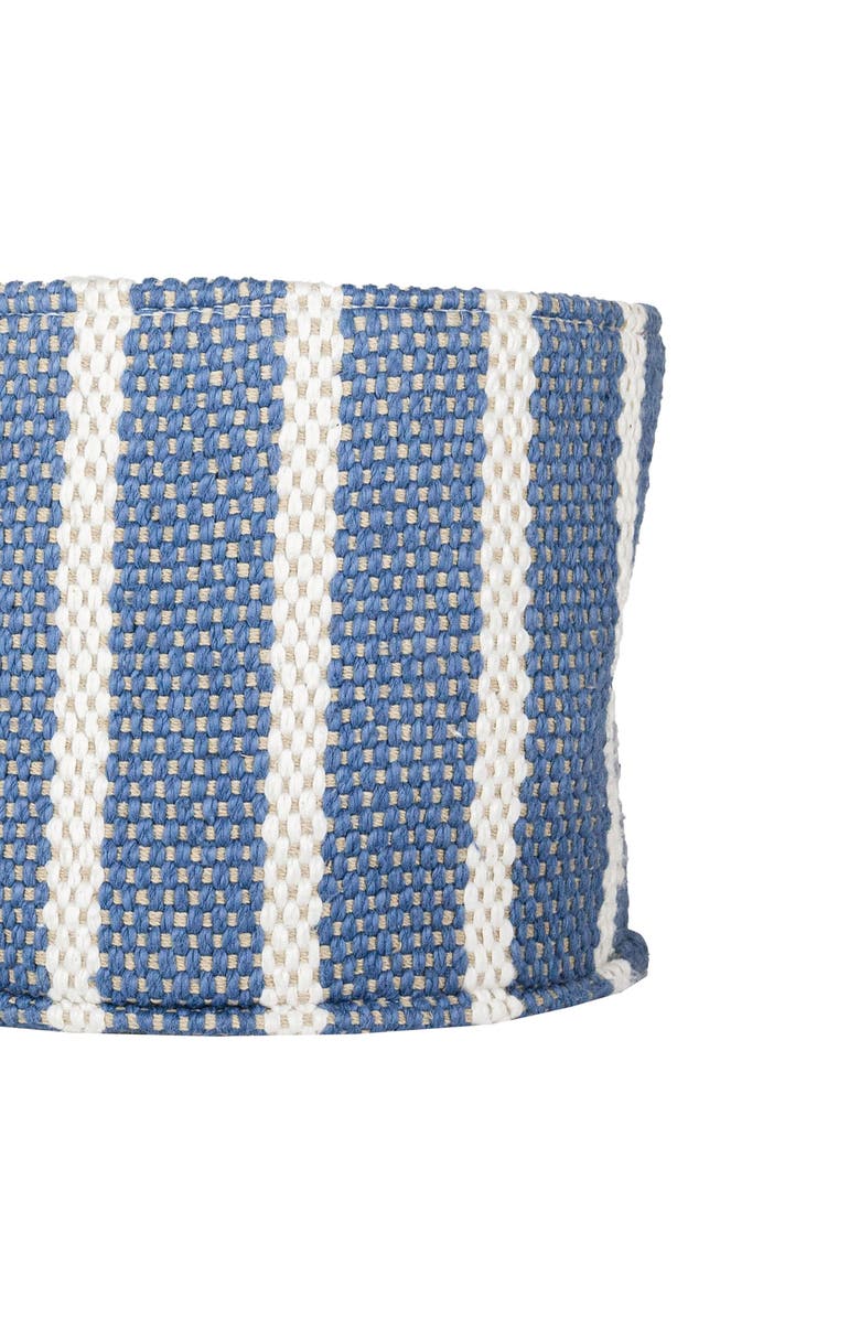 Foreside Home and Garden Set of 2 Hand Woven Bins Blue Striped Cotton, Alternate, color, Blue