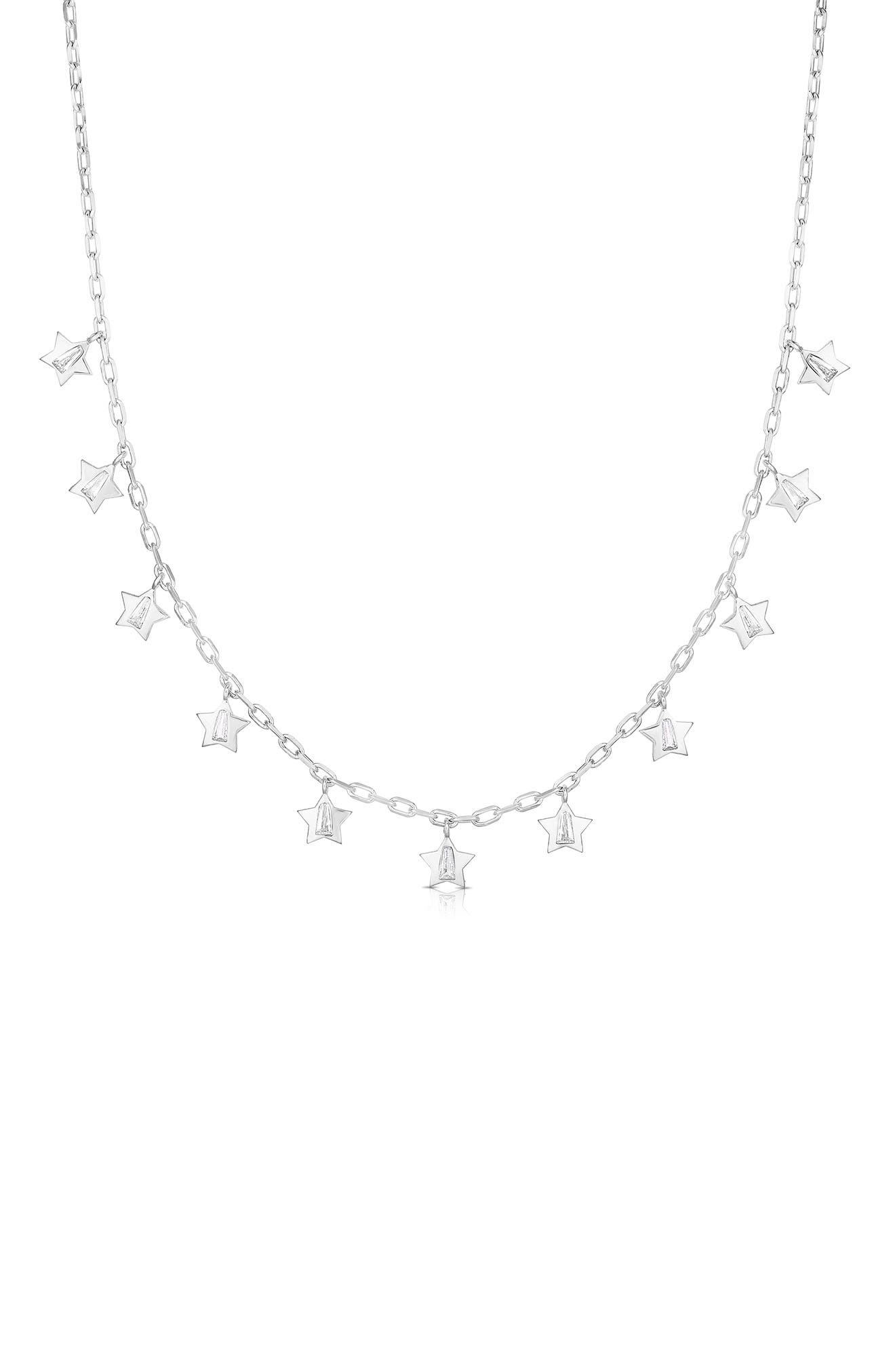 14k Gold Plate Star Cubic Zirconia Pendant Necklace