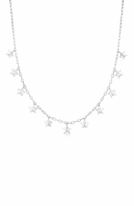 14k Gold Plate Star Cubic Zirconia Pendant Necklace