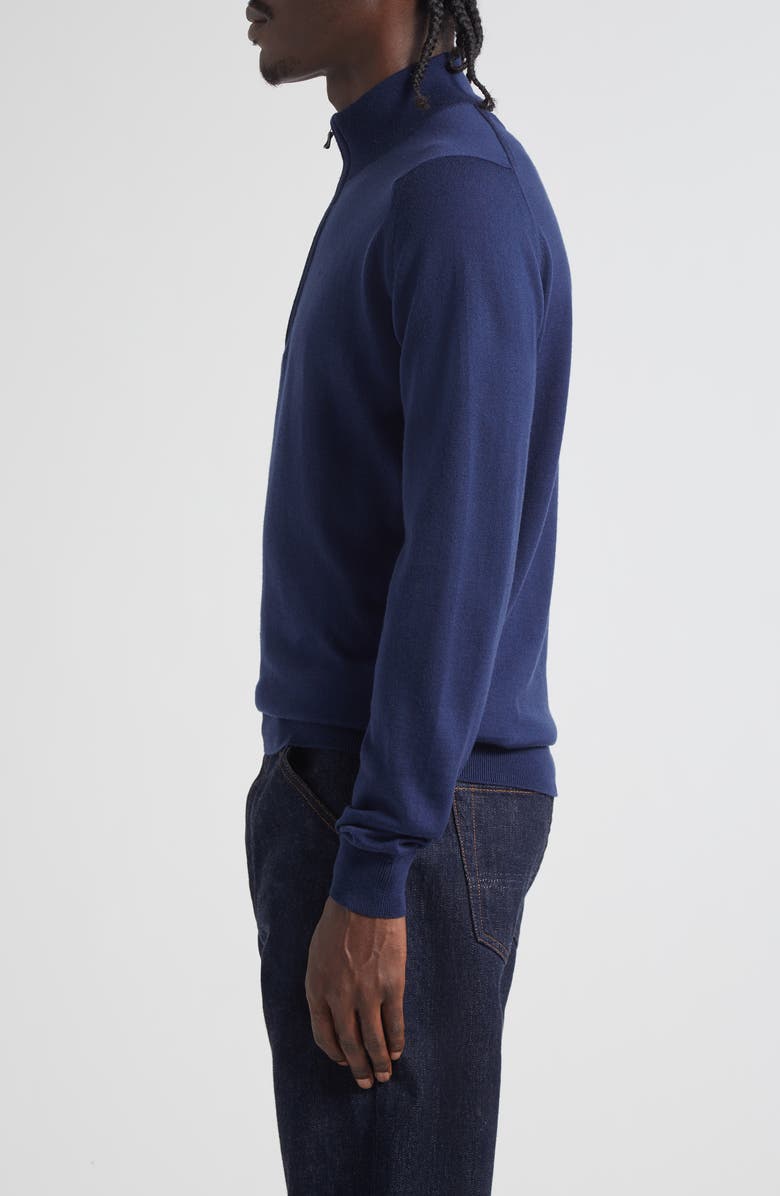John Smedley Men's Tapton Half Zip Merino Wool Sweater, Alternate, color, Hemingway Blue