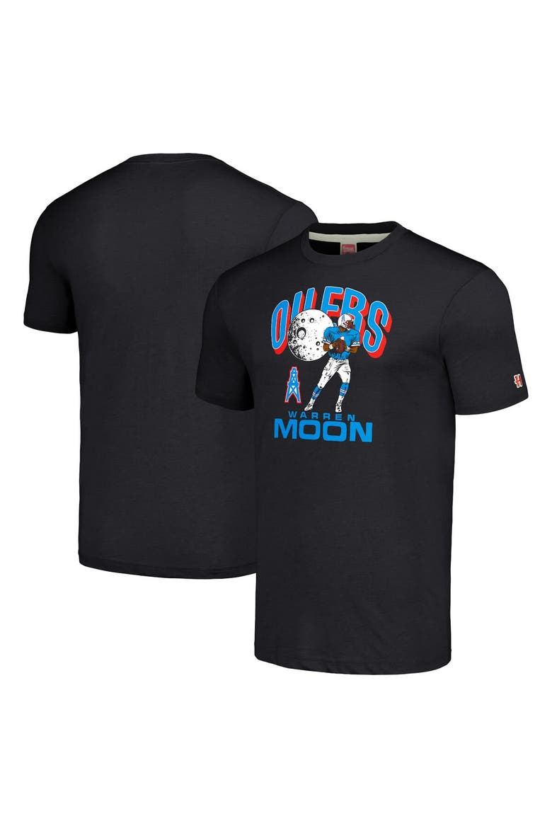 Men's Homage  Warren Moon Heathered Charcoal Houston Oilers  Caricature Retired Player Tri-Blend T-Shirt, Main, color, Charcoal