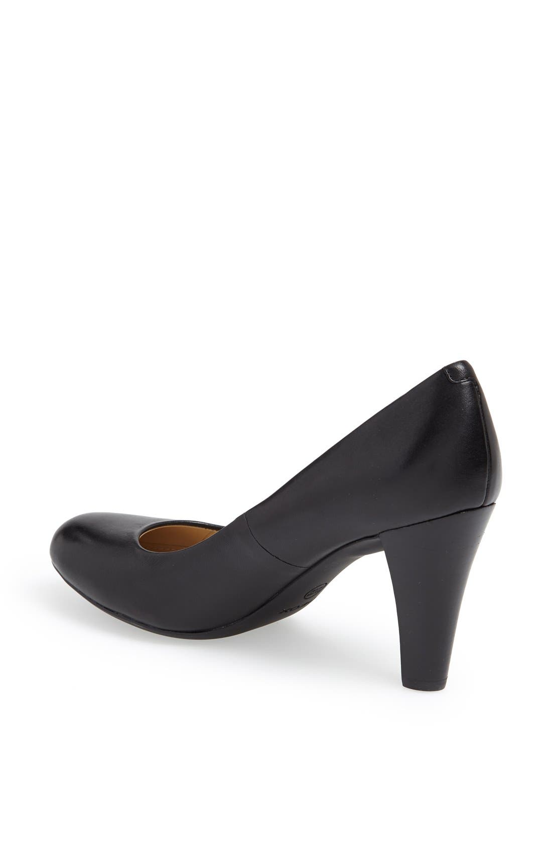 'Marie' Pump, Alternate, color, BLACK LEATHER