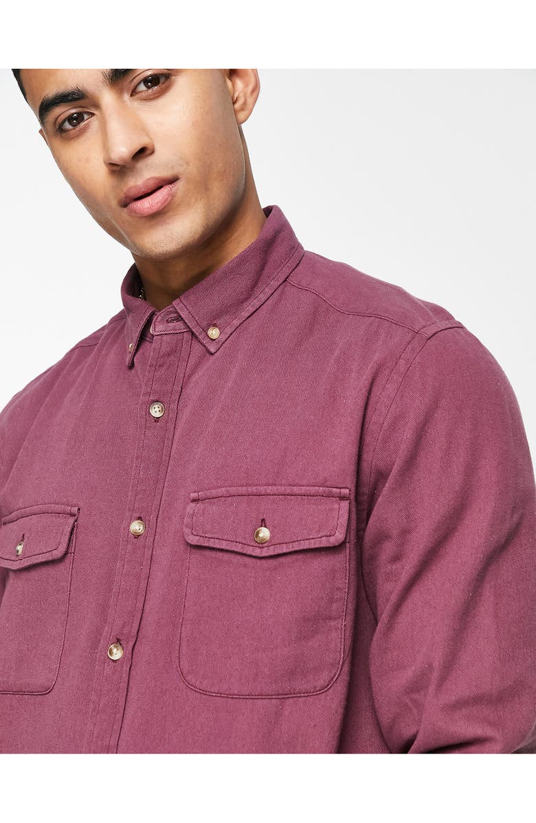 ASOS DESIGN Double Pocket Cotton Shacket, Alternate, color,