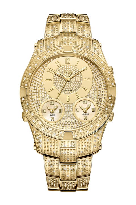 Jet Setter III Diamond Bracelet Watch, 46mm