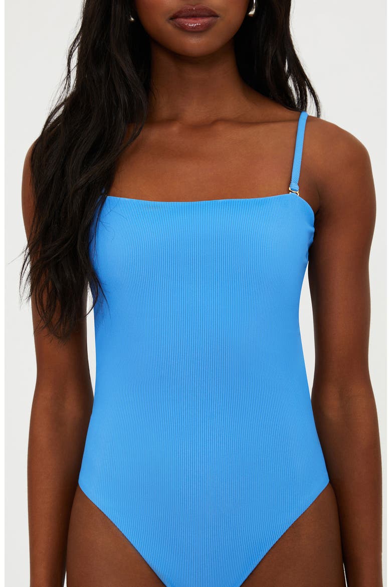 Stassia Rib One-Piece Swimsuit, Alternate, color, MARINA