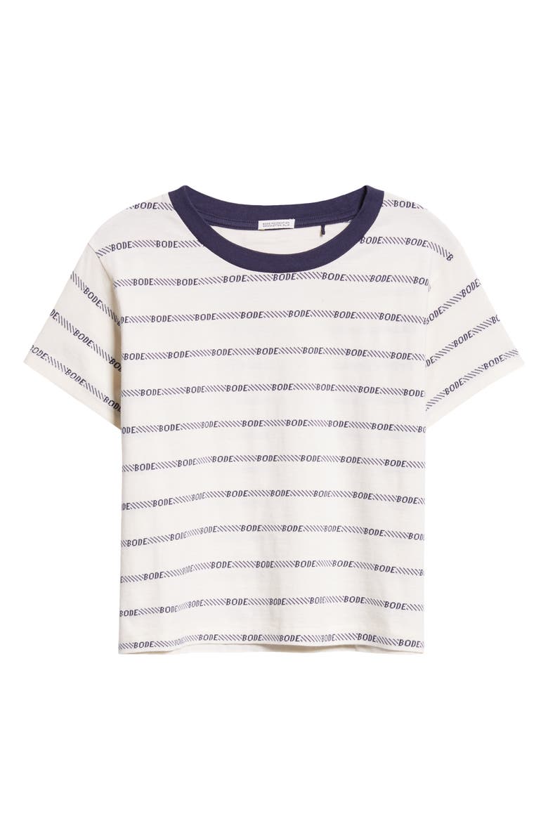 Bode Rec Jacquard Stripe Cotton Logo T-Shirt, Alternate, color,