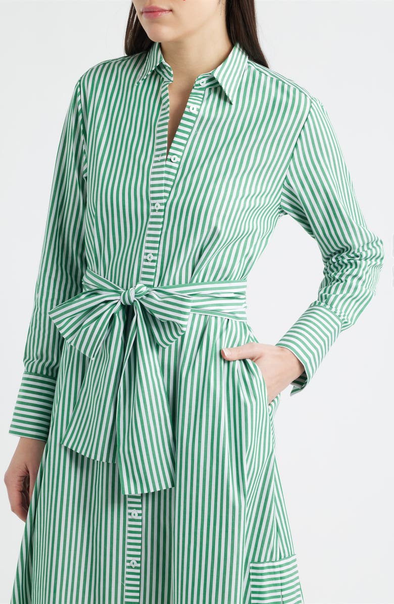 SHIRTY Sybil Stripe Long Sleeve Cotton Shirtdress, Alternate, color, Pea Green Stripe