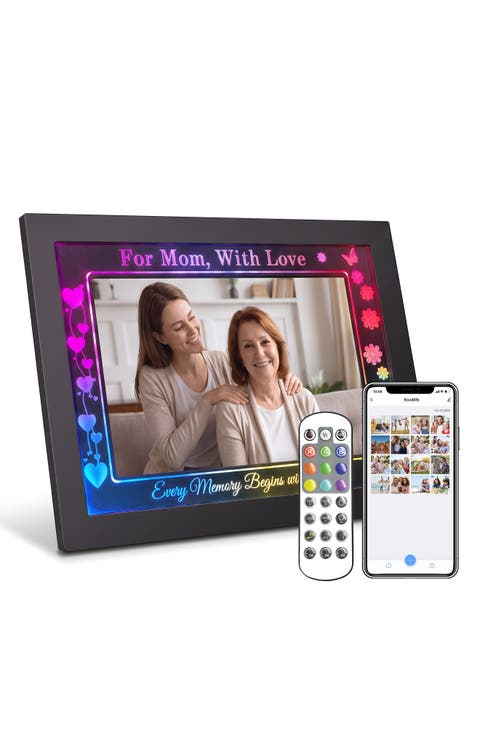 10.1 Inch IPS Touch Screen RGB Light WiFi Digital Picture Frame 16GB Storage Gifts for Mom