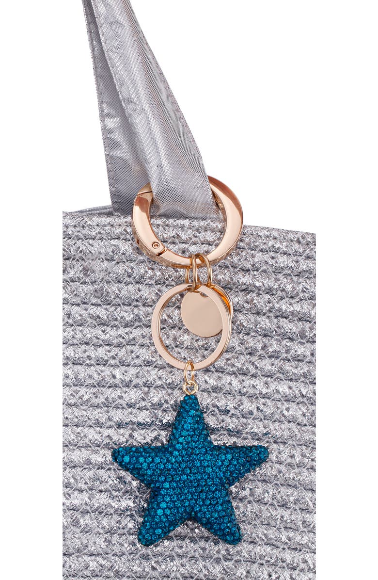 Nina Crystal Embellished Star Bag Charm, Alternate, color, Blue