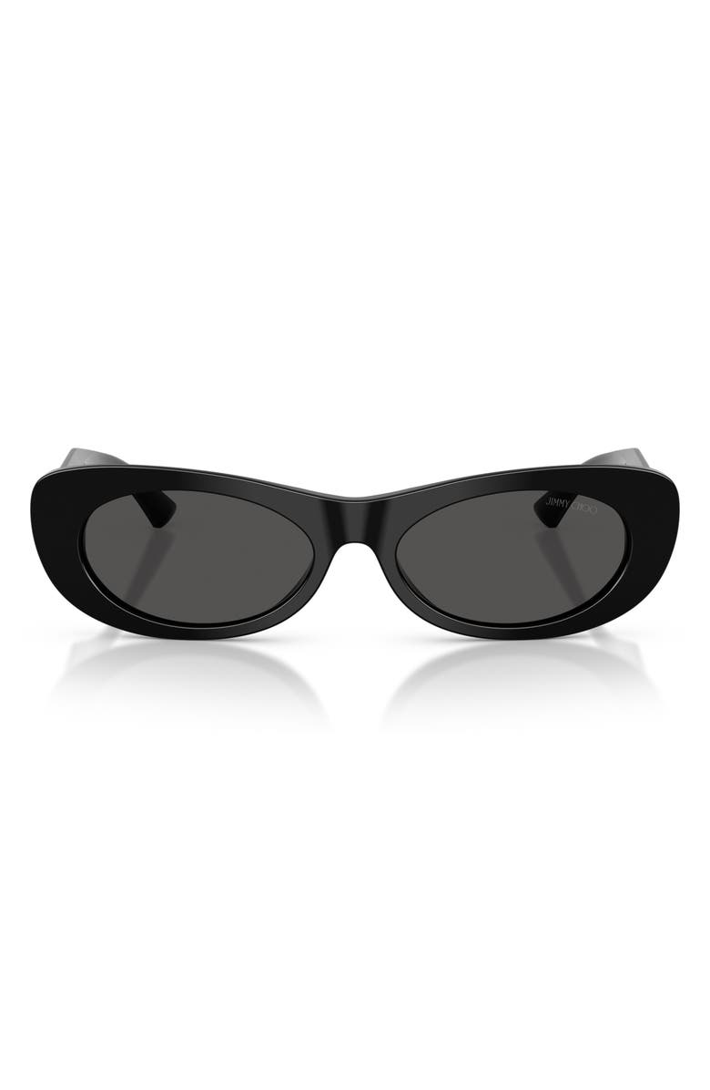 Jimmy Choo Danny 54mm Oval Sunglasses, Main, color, Black / Dark Grey