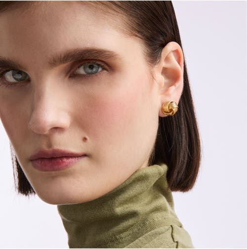 Susan Caplan 1980s Vintage Knot Ribbed Post Earrings