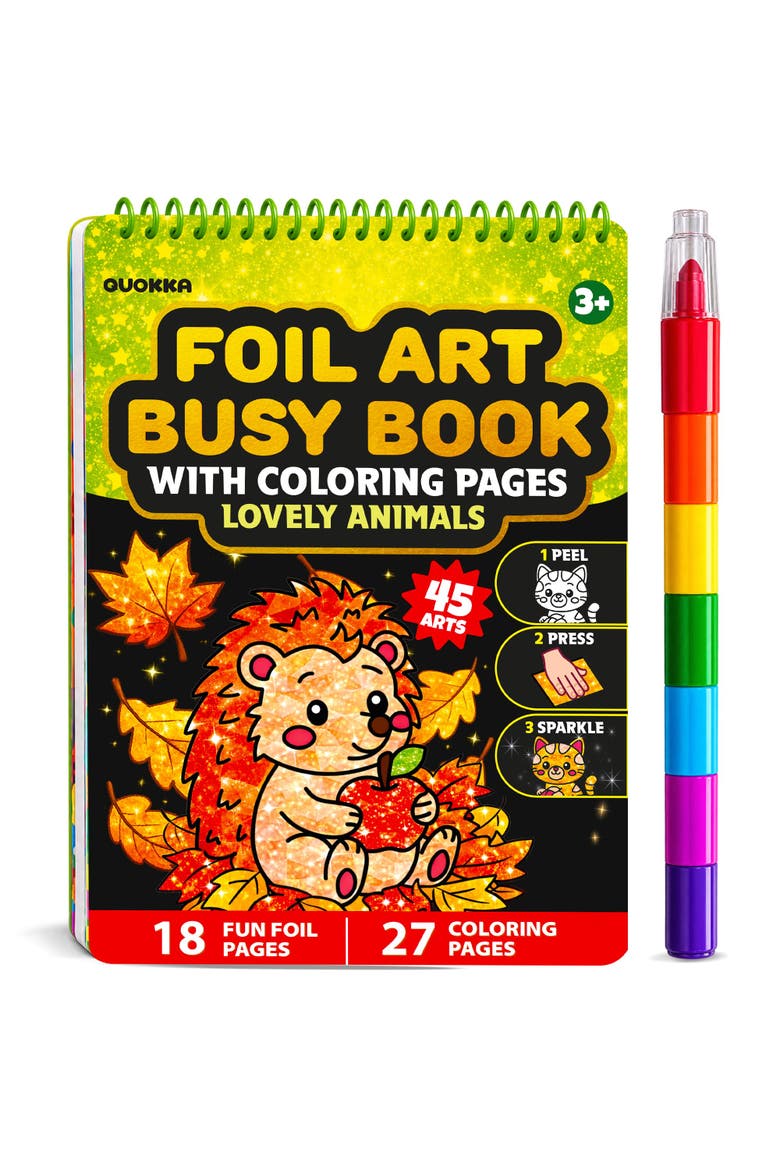 Foil Art Activity Book for Kids Ages 4-8 - Coloring & Arts and Crafts Set, Main, color, Animals