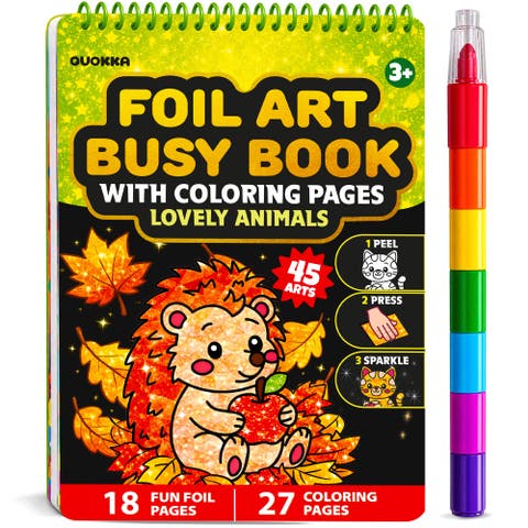 Foil Art Activity Book for Kids Ages 4-8 - Coloring & Arts and Crafts Set