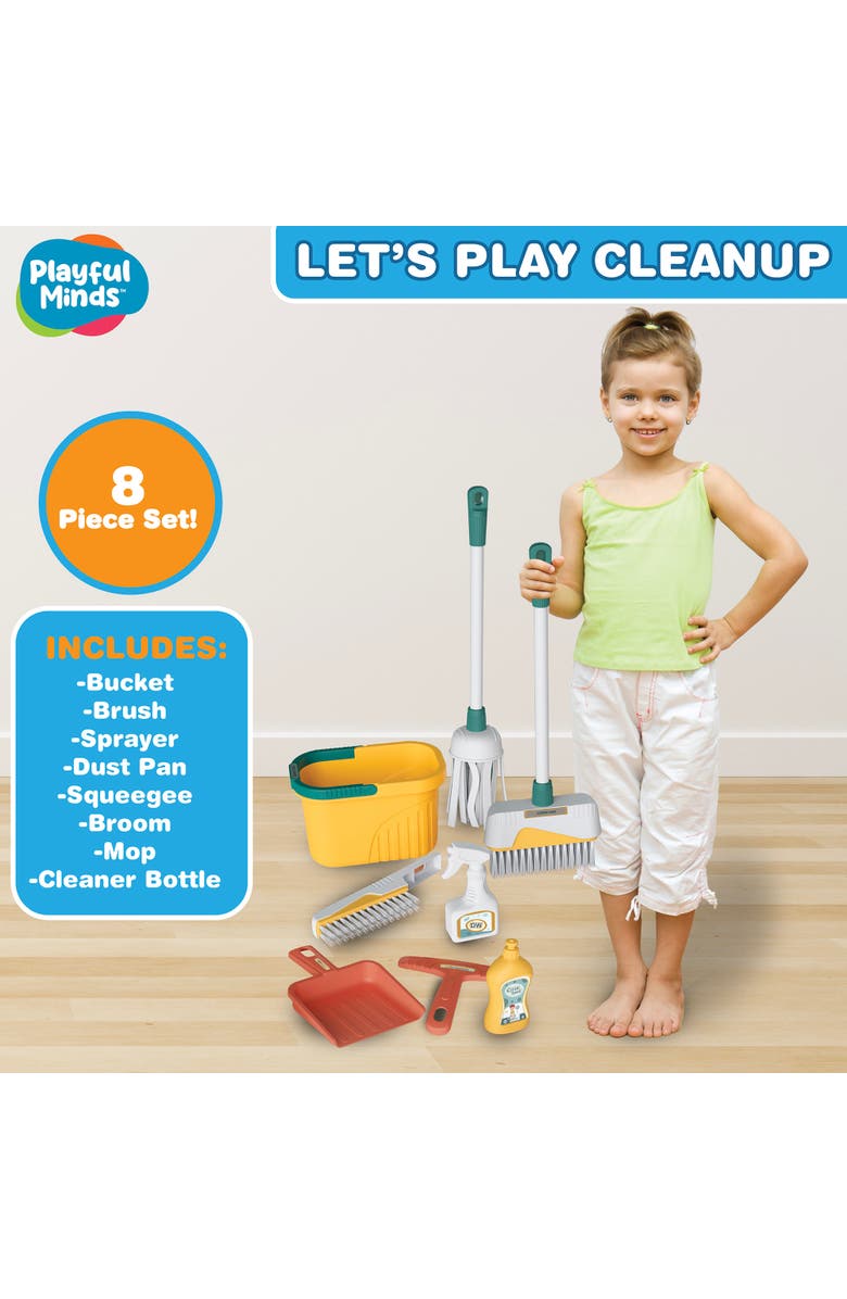 Playful Minds Let
s Play Cleanup 8 Piece Household Cleaning Set, 3+, Alternate, color, Multicolored