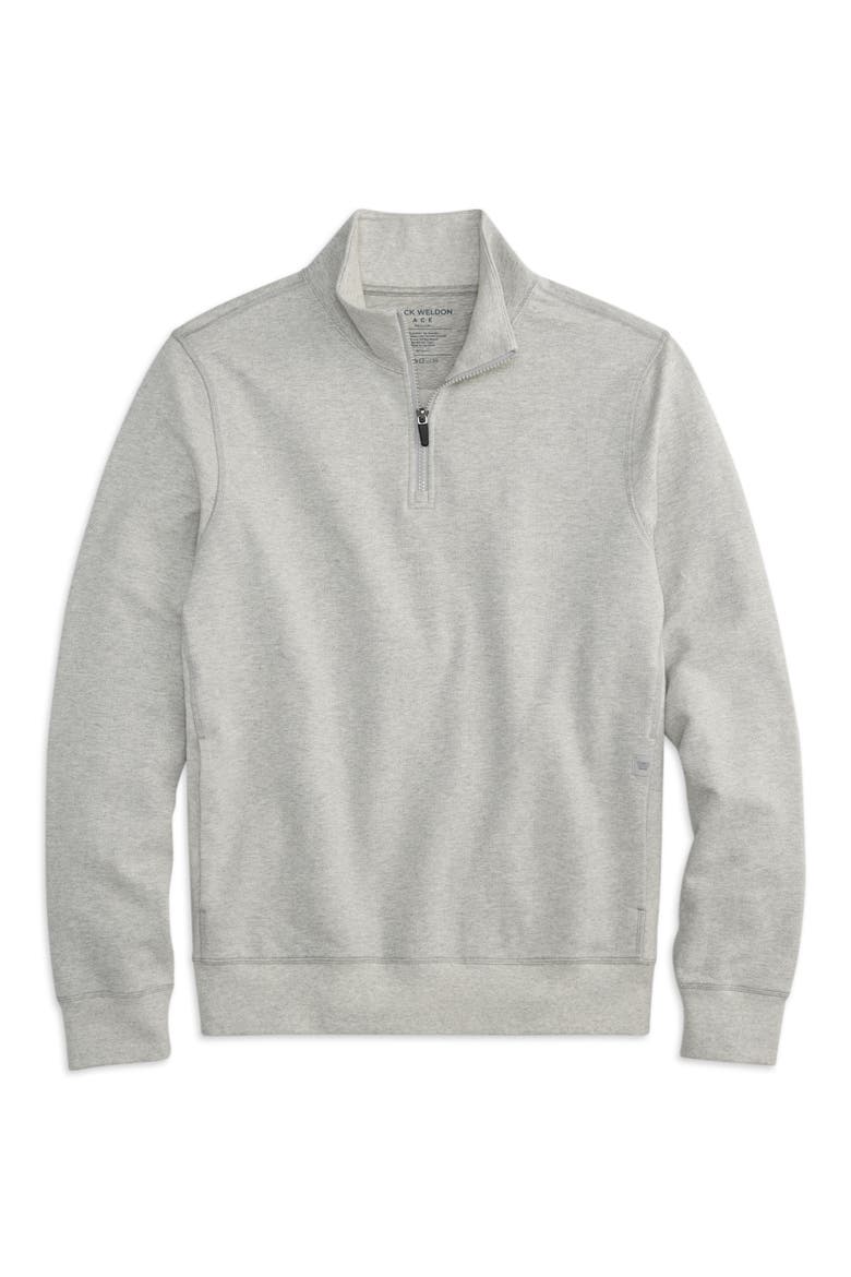 Ace Quarter-Zip Pullover, Alternate, color, LIGHT GREY HEATHER HERRINGBONE