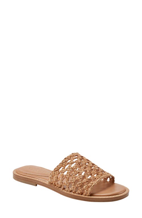 Marc Fisher Ltd Woven Flat Slide Sandals In Medium Natural