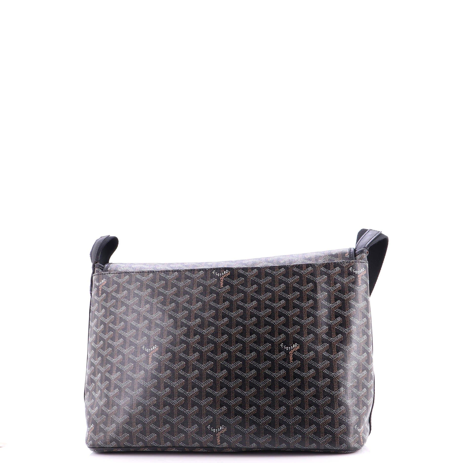 Pre-Owned Goyard Capetien Messenger Bag Coated Canvas, Alternate, color, Black