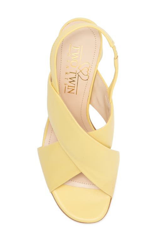 2 Twin Hearts Crisscross Slingback Sandal In Yellow Leather