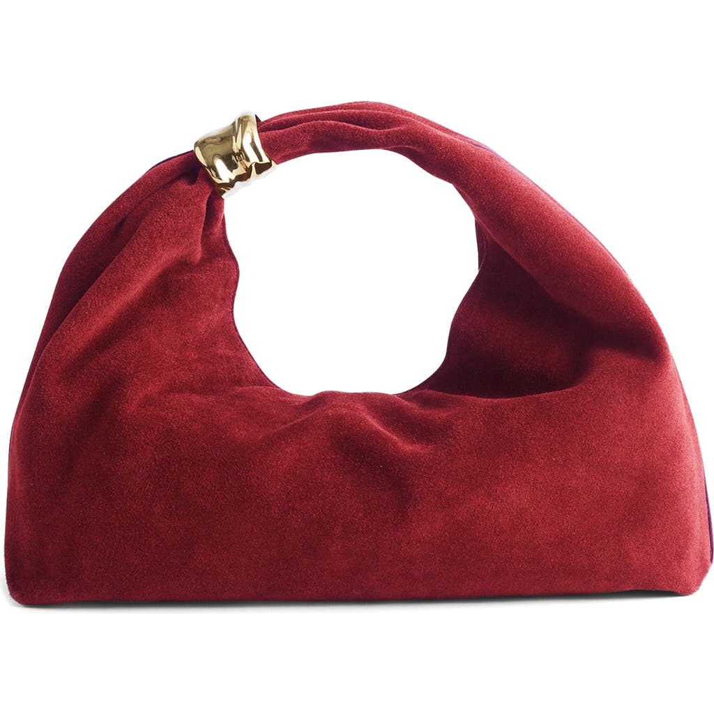 Madewell The Suede Mini Ring Pouch In Burgundy