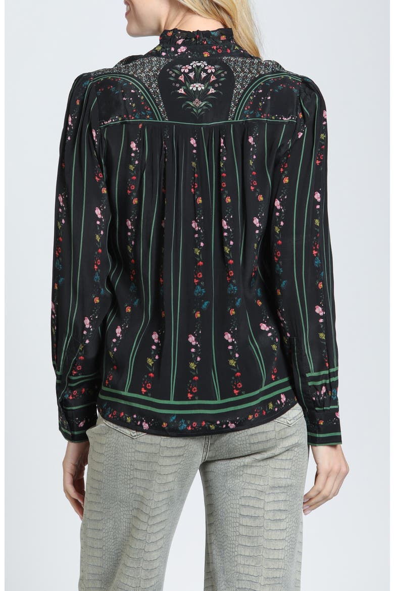 Ruffled Floral Stripe Top, Alternate, color, JET/ANTIQUE ROSE MULTI