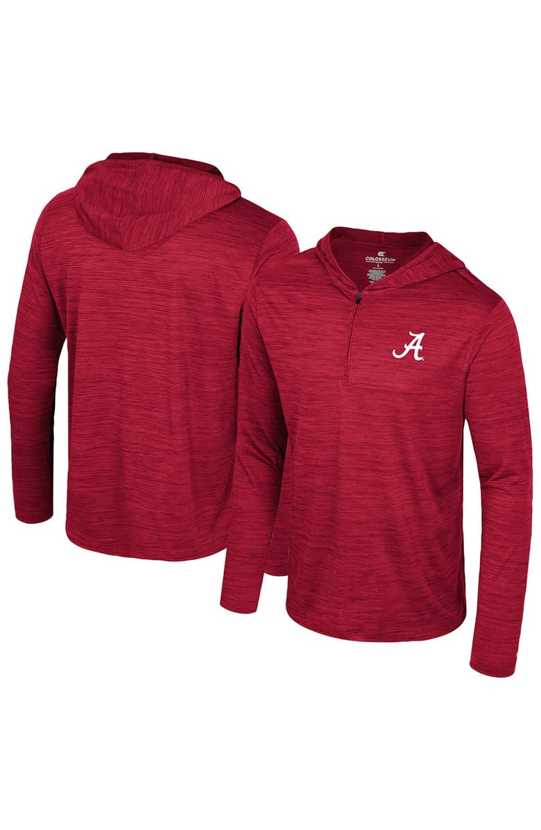 COLOSSEUM Men's Colosseum Crimson Alabama Crimson Tide Always Sunny Lightweight Quarter-Zip Hoodie, Alternate, color, Crimson