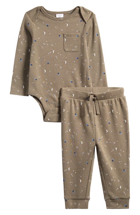 Print Cotton Bodysuit & Joggers Set (Baby)