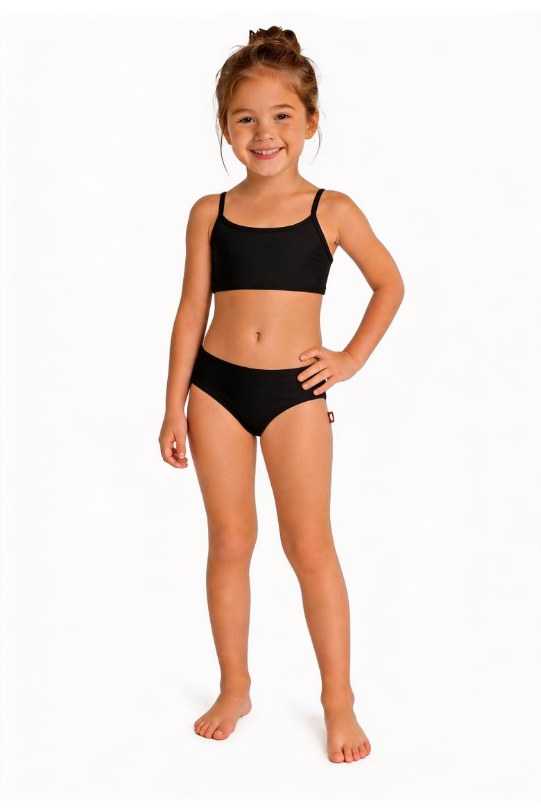 Girls UPF 50+ Bikini 2-Piece Swimsuit Set, Main, color, Black