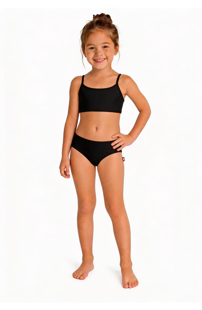 City Threads USA-Made Girls UPF 50+ Bikini 2-Piece Swimsuit Set, Main, color, Black