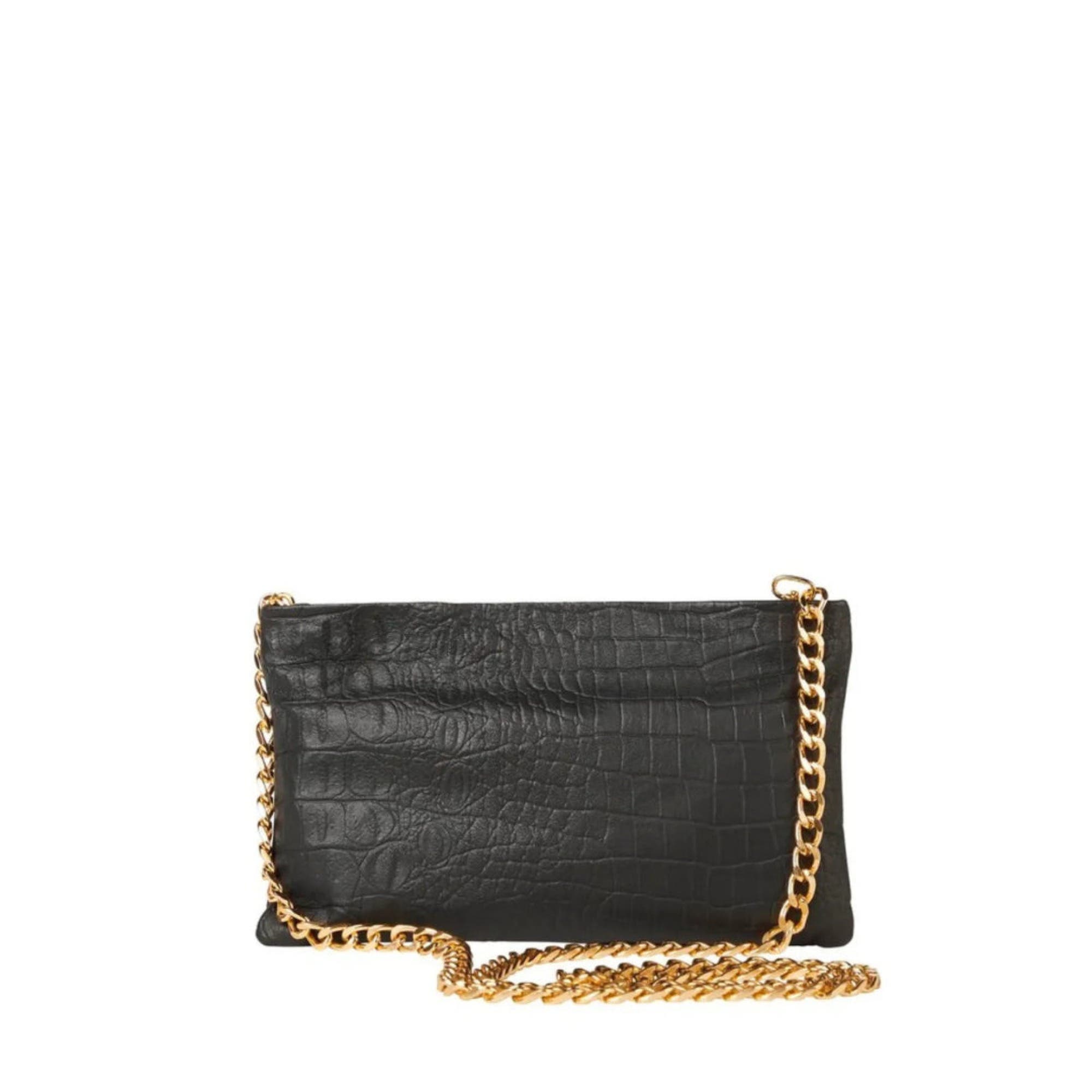 The Penelope Croc Handbag, Main, color, Black