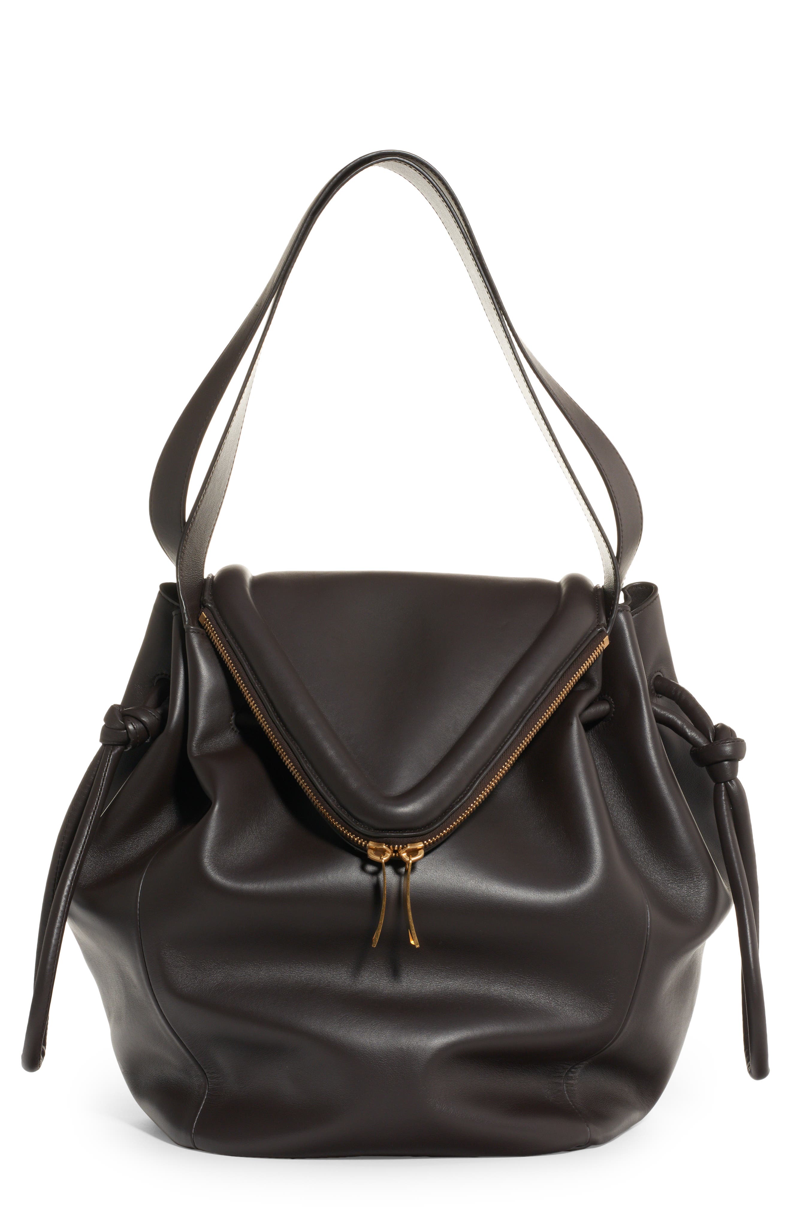 Bottega Veneta Triangle Flap Leather Top Handle Bag, Main, color, 