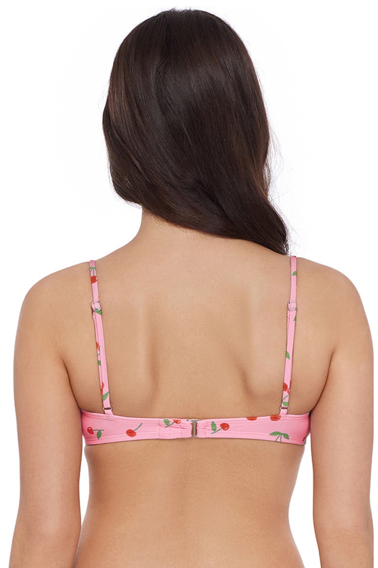 Scoop Bralette Bikini Top With Adjustable Straps, Alternate, color, Very Cherry