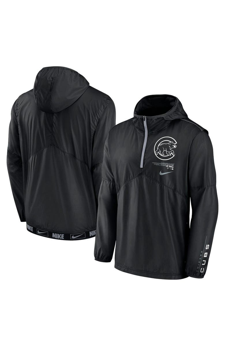Nike Men's Nike Black Chicago Cubs Authentic Night Game Performance Half-Zip Windbreaker, Main, color, Black