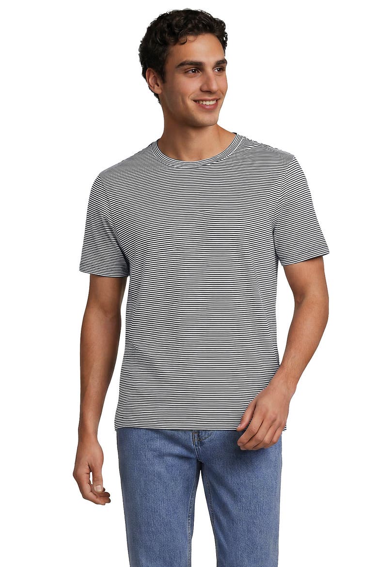 Short Sleeve Cotton Supima Tee, Main, color, Radiant Navy Micro Stripe