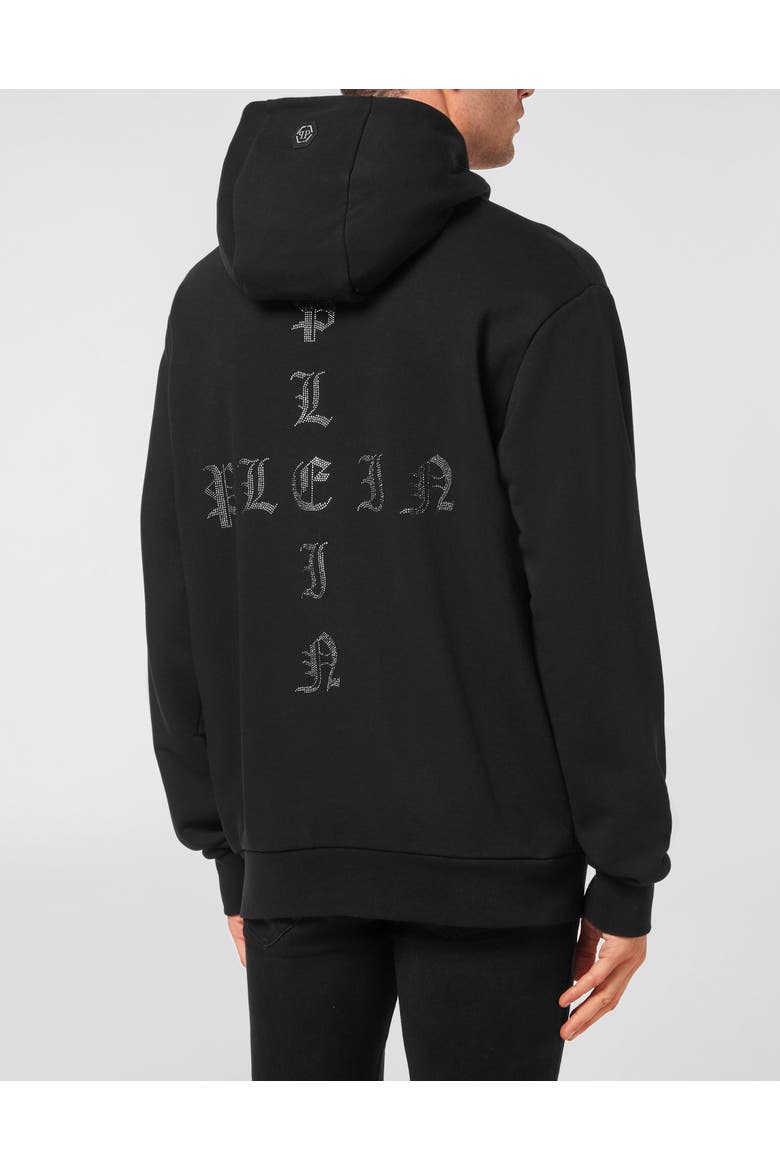 Hoodie Sweatshirt Gothic Plein Men, Alternate, color, black