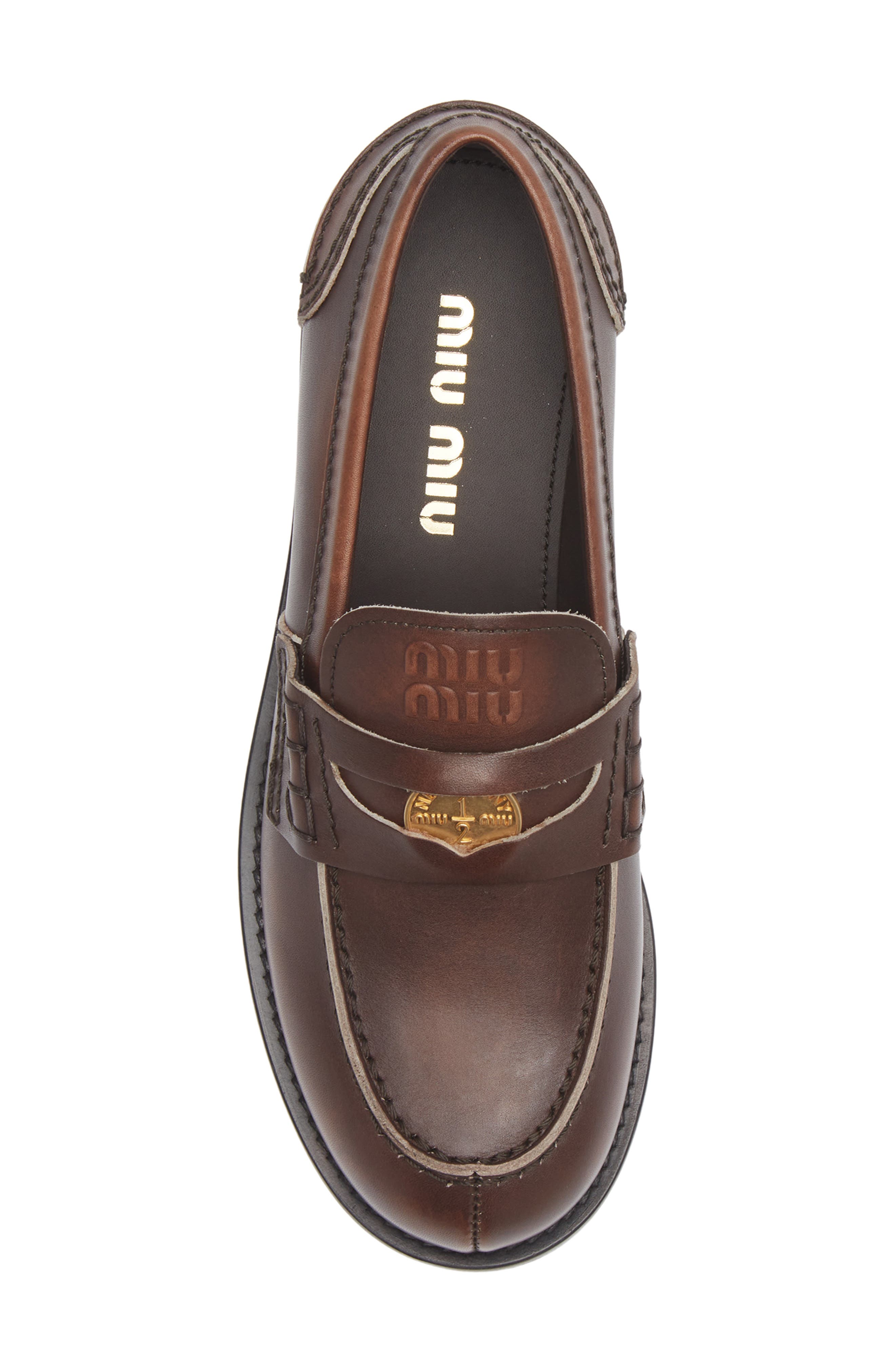 Miu Miu Penny Loafer, Alternate, color, F0192 Ebano