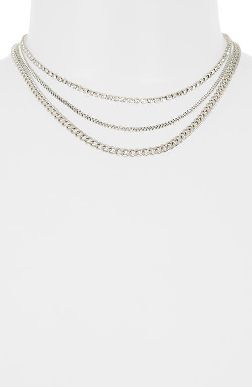 Shop Nordstrom Rack Layered Chain Necklace In Clear- Rhodium