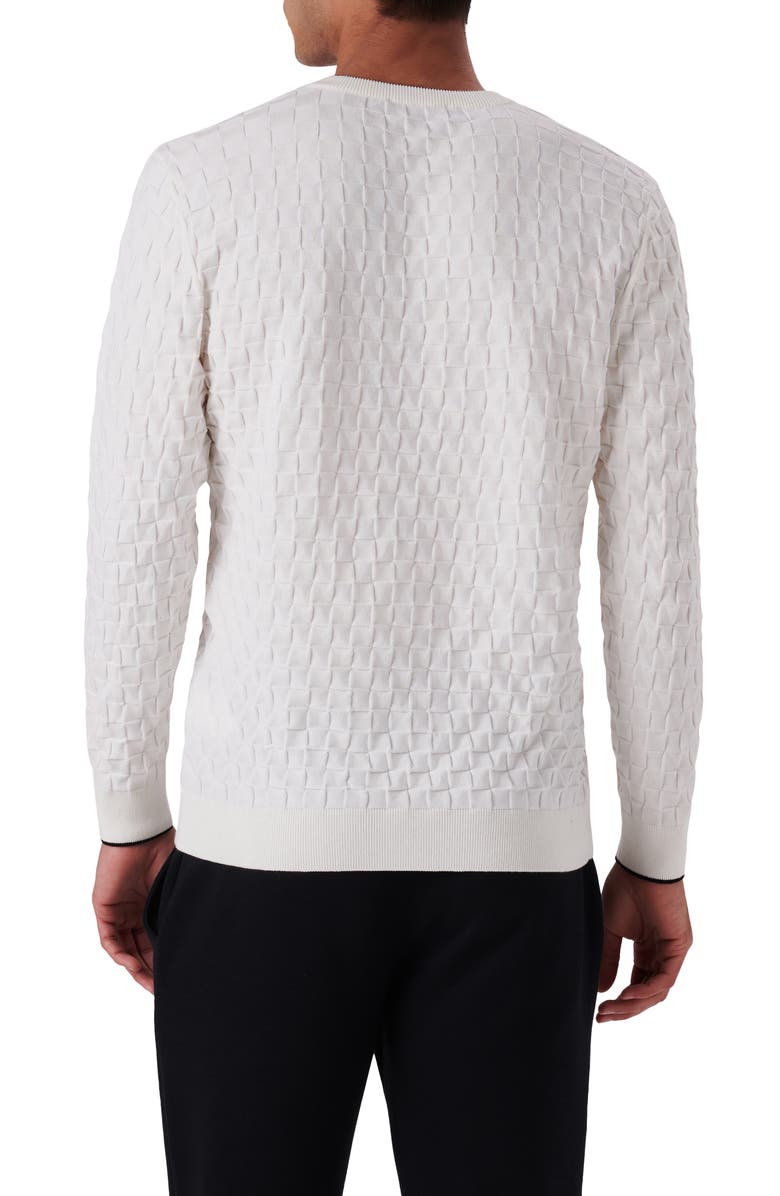 Bugatchi Basketweave Stitch V-Neck Cotton Blend Sweater, Alternate, color,