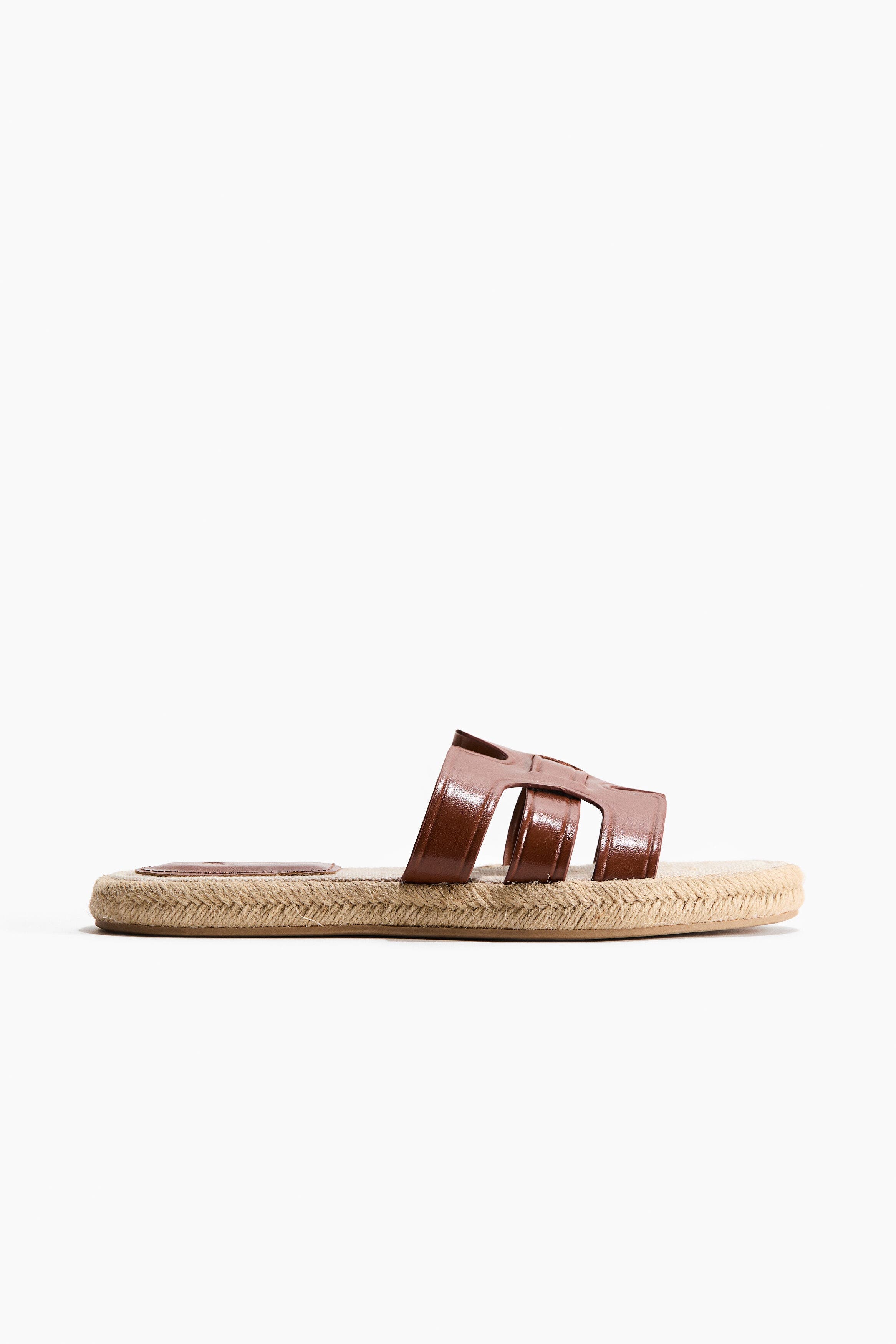 H&M Espadrille Sandals, Alternate, color, Dark Brown