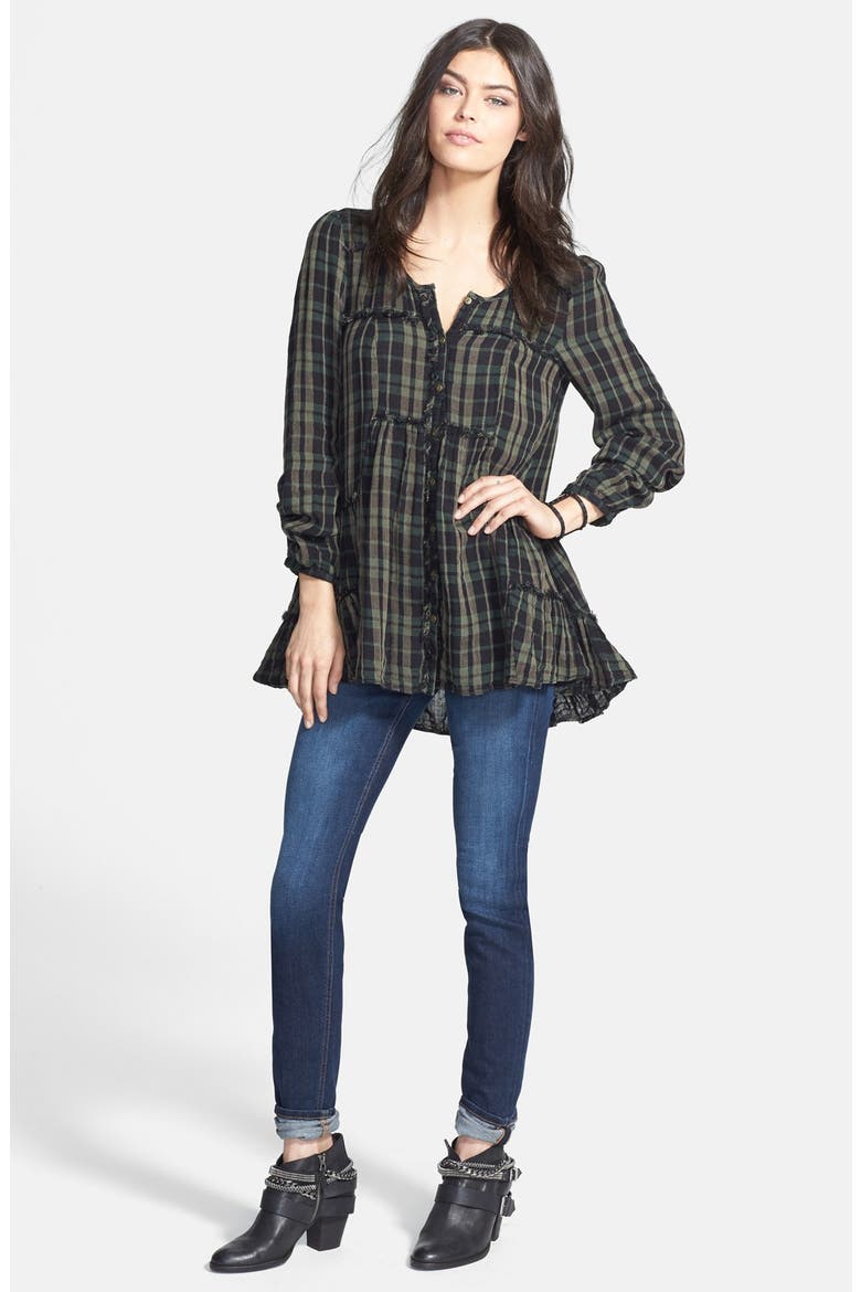 'Whistle While You Work' Cotton Blouse, Alternate, color, OLIVE COMBO