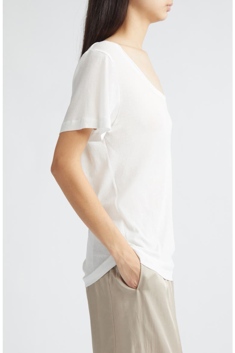 Dion Cotton Scoop Neck T-Shirt, Alternate, color, WHITE